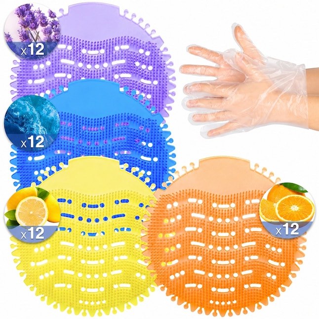 Unbranded 3D wave urinal screens in several colors
